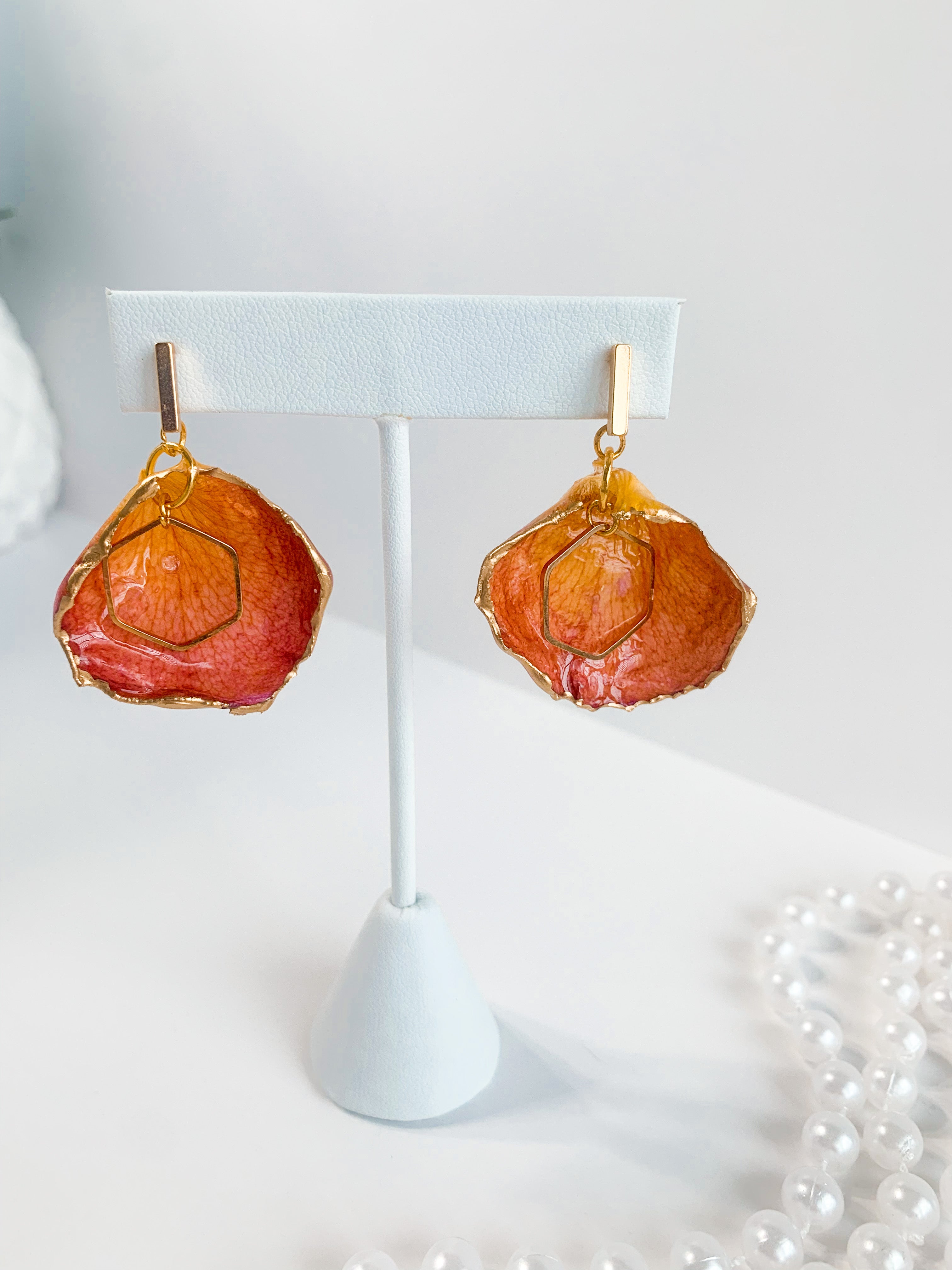 Physalis earrings, Plants Flowers earrings made from polymer clay