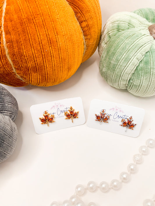 CZ Maple Leaf Studs